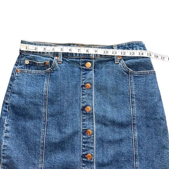 Gap Denim Jean Pencil Skirt Button Front 29 - Picture 4 of 6